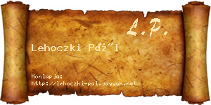 Lehoczki Pál névjegykártya